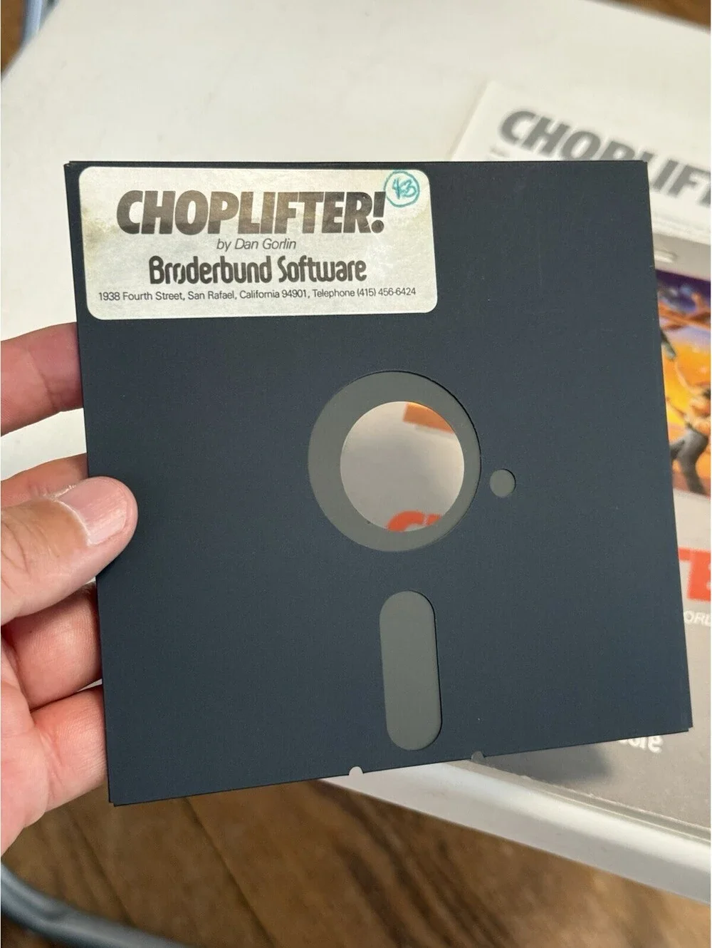 COMMODORE 64 - Broderbund CHOPLIFTER With Manual , Looks Good ( Untested)